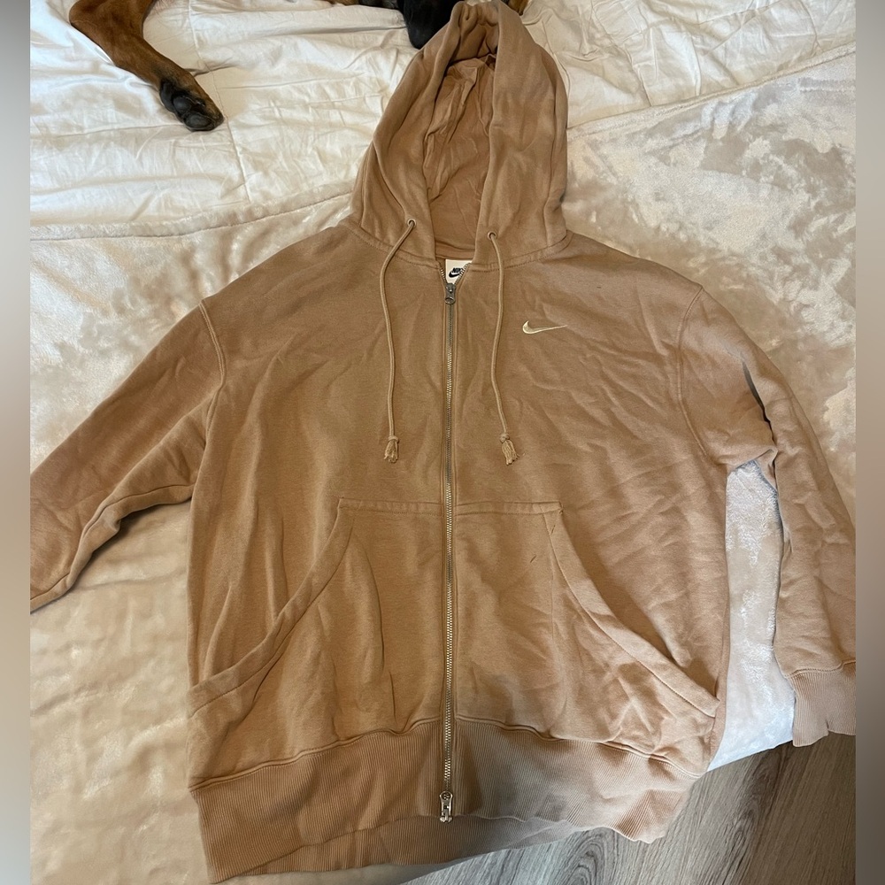 Nike Zip Up Tan Hoodie